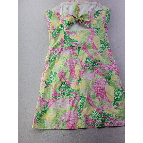 Lilly Pulitzer Franco Multi Wing Ding Strapless Tie Back Dress Size 6 Palm Beach - Picture 7 of 11